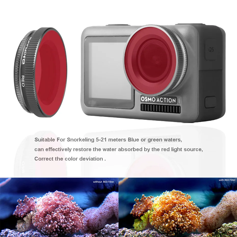 Für DJI OSMO ACTION Kamera Filter Tauchen Rot Magenta Rosa Farbe Filter Für Osmo Action UV Polar Optische Glas Objektiv zubehör