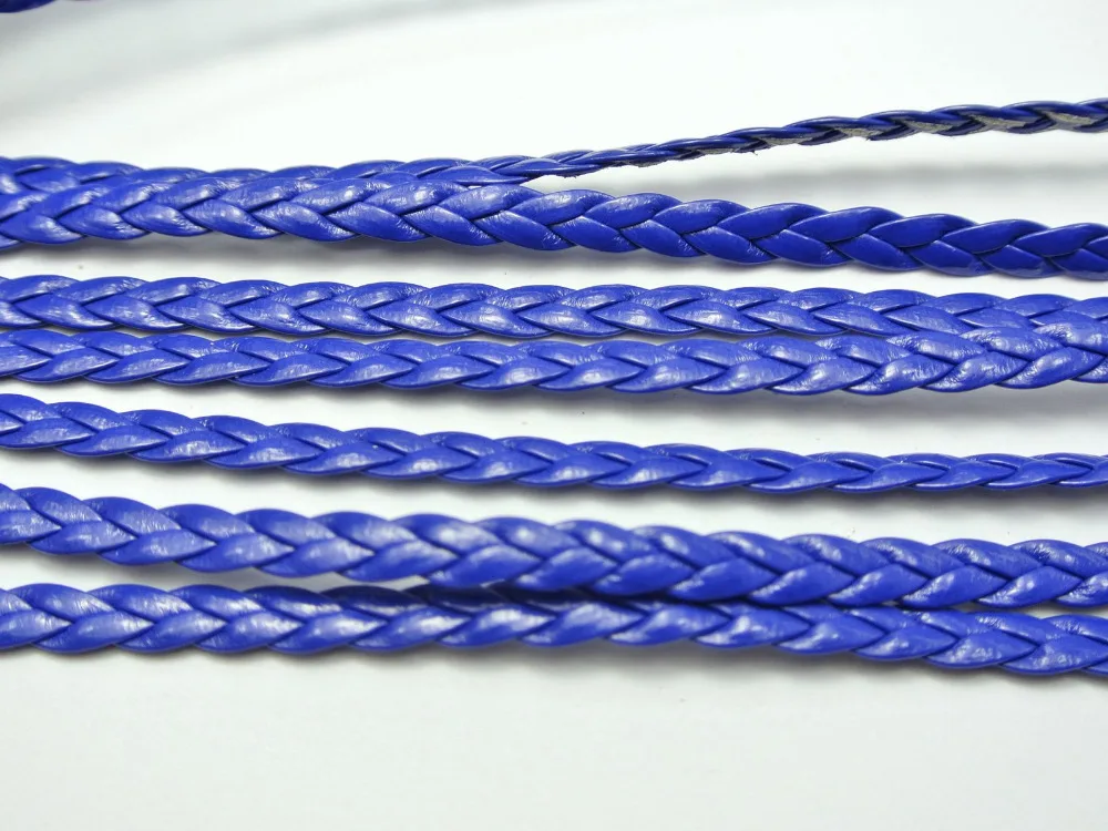 32.8 Feet Royal Blue Flat Braided  Leatherette String Jewelry Cord Flat Woven 5X1mm