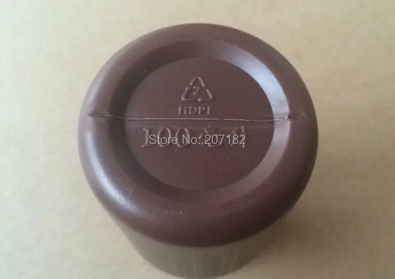 (100pcs/lot) 100ml Coffee / Brown Color HDPE Bottle, Plastic Bottle, Pill Bottle Scew Cap with Aluminum Foil Seal