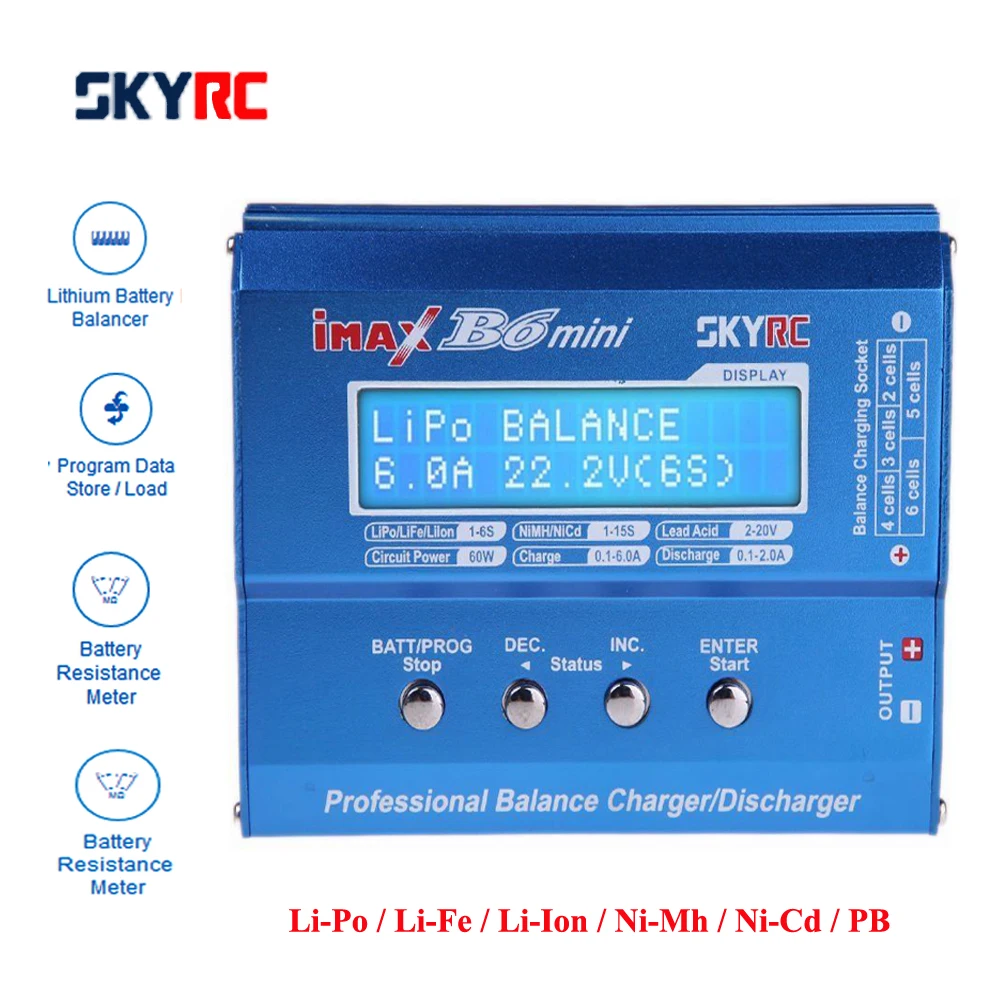 Original SKYRC IMAX B6 MINI Balance  RC Charger-Discharger For RC Helicopter Re-peak Ni MH Ni CD LiHV Aircraft+Power Adpater