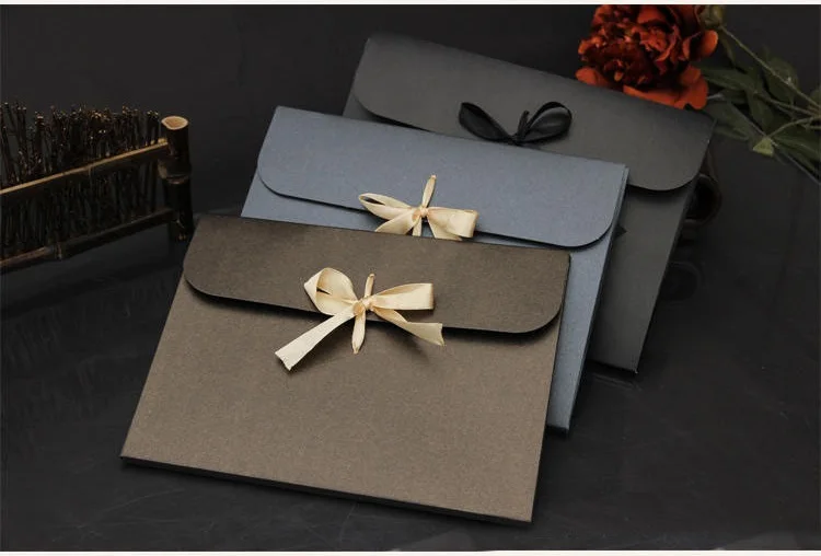 200pcs 24*18*0.8cm Kraft paper pocket bag Kerchief Handkerchief Silk scarf packing boxes card gift Envelope box wen5097