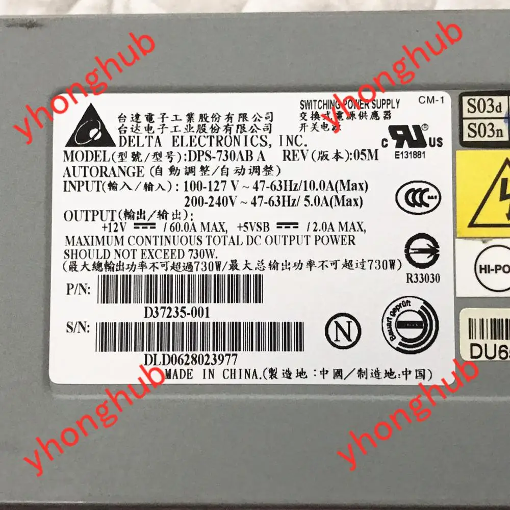 Imagem -03 - Delta Electronics Dps730ab Uma Fonte de Alimentação do Servidor 730w Psu R360 C46098005