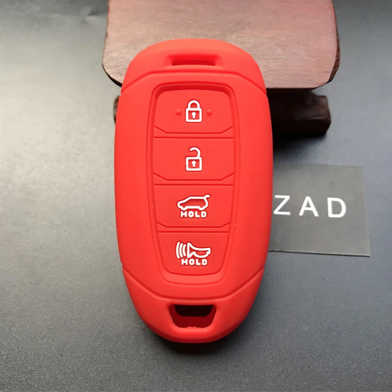 ZAD 4 buttons silicone rubber car key case cover for hyundai GRANDEUR IG Azera 2017 2016 key case cover shell