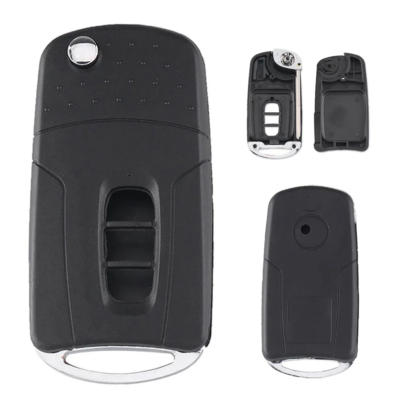 KEYECU Modified Flip Remote Car Key Shell Case With 3 Buttons Fob for Chevrolet Captiva 2006 2007 2008 2009 2010 2011 2012 2013