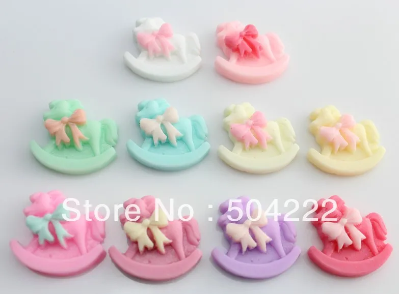 

200pc Ponie cabochon resin decoden scrapbook button Kawaii cameo Bobby Pins Pendants DIY scrapbook,hair bow 26mm lovely ponie