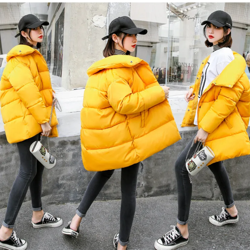 Veste matelassurera en coton ouaté pour femme, parkas à capuche monochromes, épaissie, mode hiver, dame de bureau, 2023