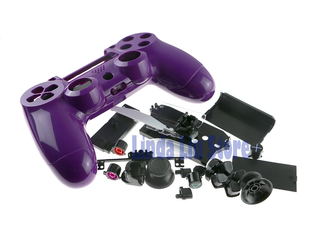 PS4 이전 버전 무선 컨트롤러 수리 부품 용 버튼이있는 1set 플라스틱 전체 하우징 케이스 커버 셸 케이스