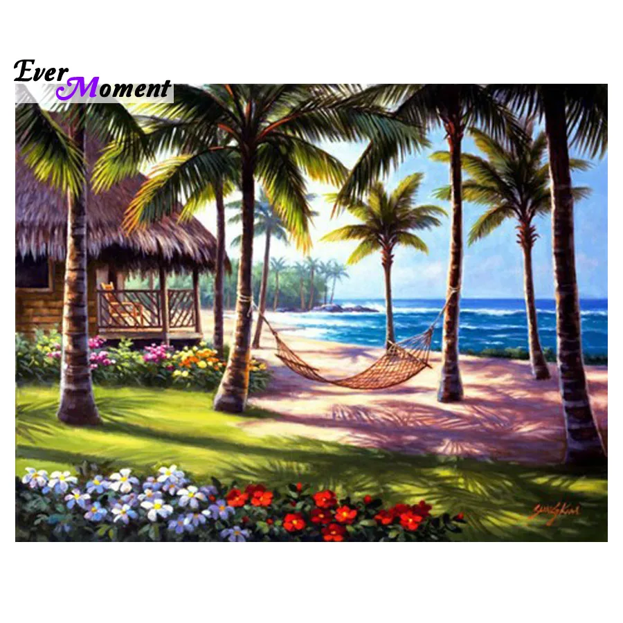 

5D Full Diy diamond painting mosaic handmade Summer beach landscape cross stitch square diamond sets Diamond embroidery ASF466