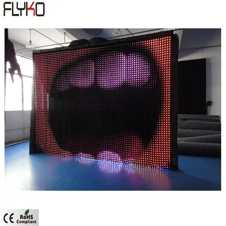 Promotional price led video curtain sample P5cm 3x4m for stage backdrop