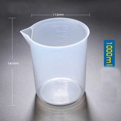 （10 pieces/lot) 25ml-1000ml Food Grade PP plastic Beaker with scale Polypropylene Beak School laboratory Supplies