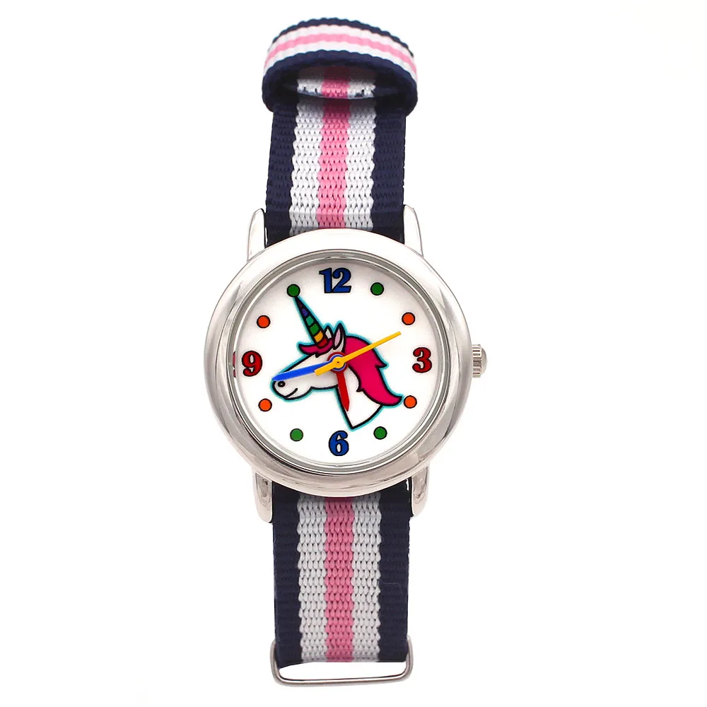 ساعة كرتونية لطيفة عالية الجودة للأطفال ، ساعة يد من النايلون ، كوارتز ، هدية الكريسماس للأطفال
