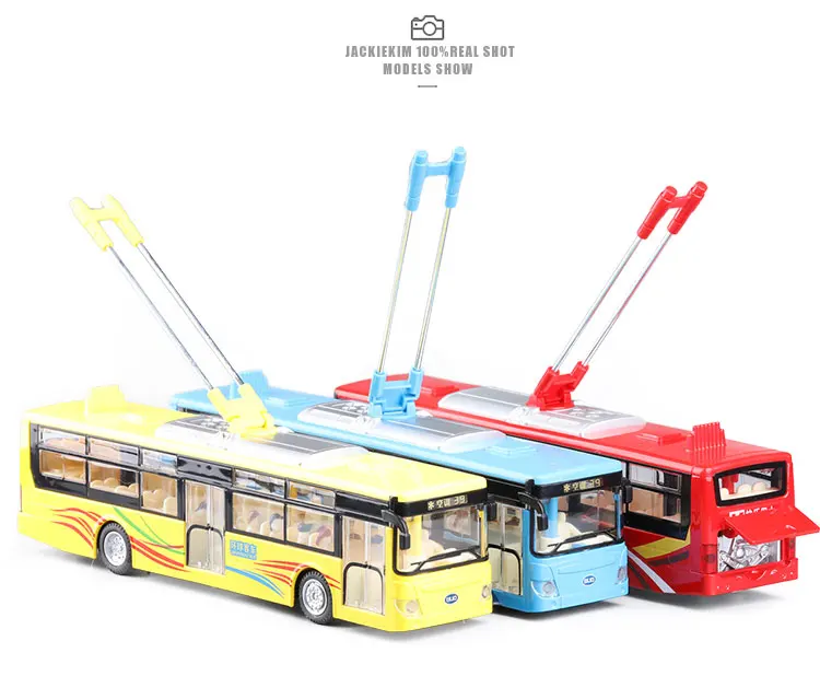 High simulation rail transit,1:50 scale alloy pull back Trolleybus,metal toy bus,free shipping