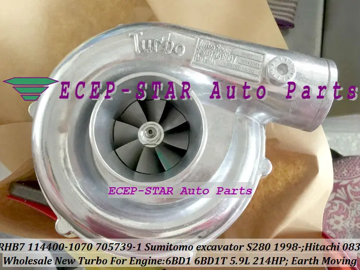

RHB7 114400-1070 1144001070 705739 Turbo Turbocharger For Sumbitomo 280 loader S280 SH280 excavator For Hitachi 083 6BDIT 5.1L