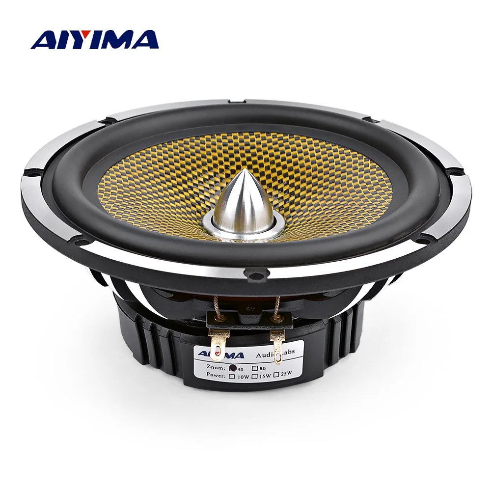 

AIYIMA Audio 6.5 Inch 4 8 Ohm 60W Car Midrange Bass Speaker High Power 25 Core Bullet Aluminum Basin Music Woofer Loudspeaker