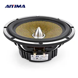 AIYIMA 6.5 Inch Car Audio Midrange Bass Speaker High Power 4 Ohm 60 W 25 Core Bullet Aluminum Basin Music Woofer Loudspeaker