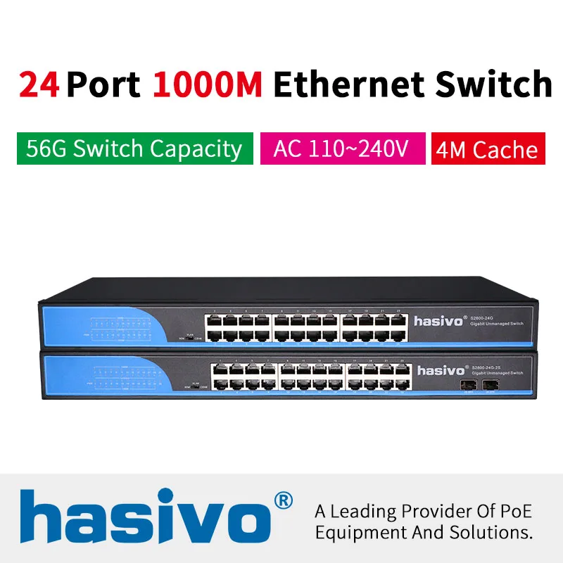 24 RJ45 Port Network Ethernet Switch 10/100/1000Mbps Ethernet Switch Gigabit switch for ip camera
