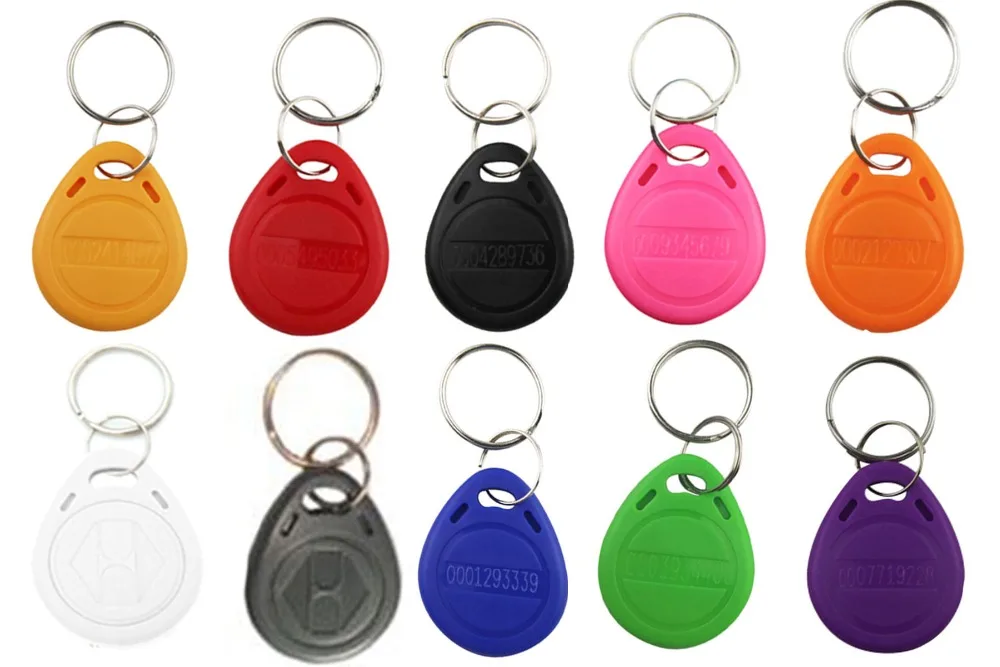 10 stücke RFID Keychain Karte Tag Key 125khz ID Keyfob TK4100 EM4100 Access Control Zeit Teilnahme