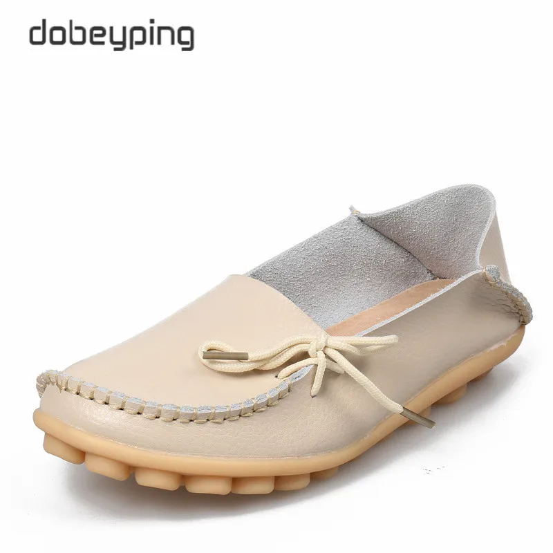 New Women Real Leather Shoes Moccasins Mother Loafers Soft Leisure Flats Female Driving Casual Footwear Size 35-44 In 24 Colors