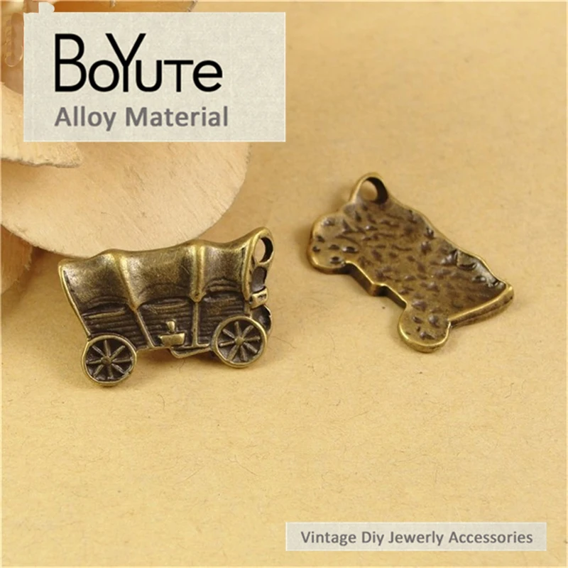 BoYuTe (60 Pieces/Lot) 22*14MM Antique Bronze Plated Zinc Alloy Carriage Pendant Vintage Jewelry Makings Accessories