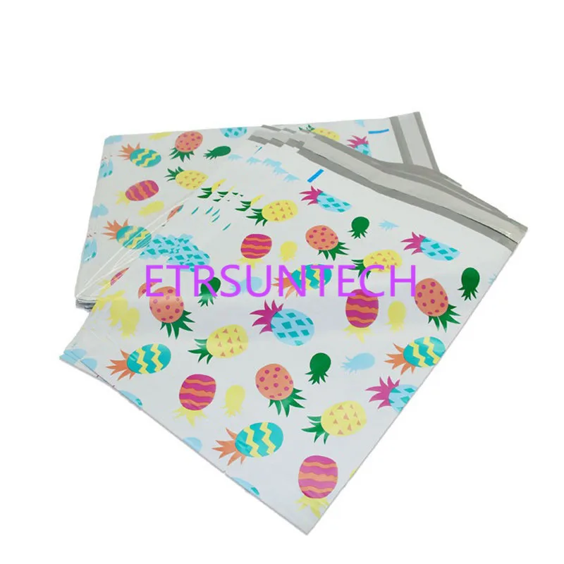 

300Pcs/lot Pineapple pattern Plastic Post Mail Bags Poly Mailer Self Sealing Mailer Packaging Envelope Courier express bag