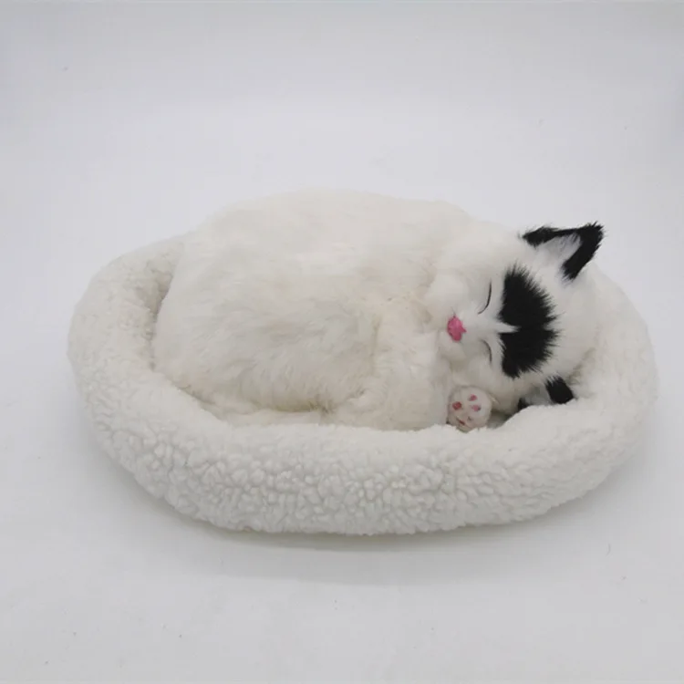 new simulation breathing cat model polyethylene & furs sleeping cat doll home decoration about 26x17cm p0030