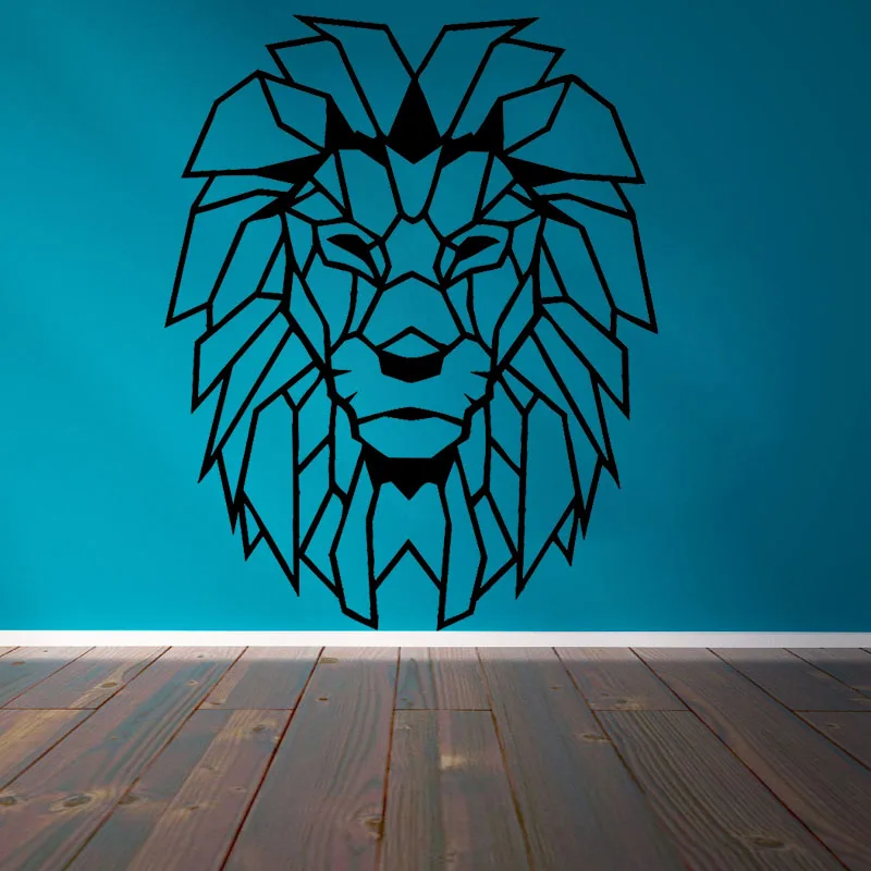 Geometric Objects Animal Wall Stickers Home Decor Living Room Lion Head Art Decal Mural Child Room vinilos paredes Paper S050