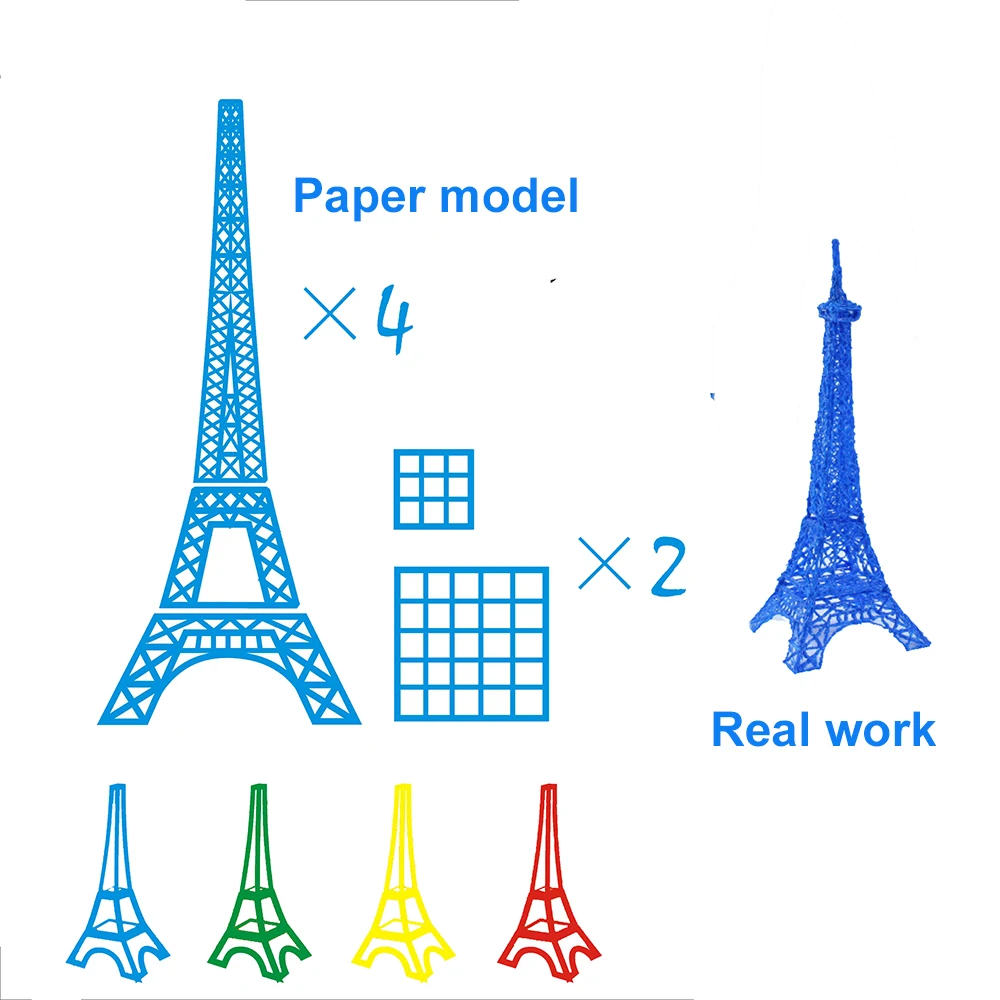 KEMBONA 3d długopis drukowanie modelu papieru z 40 wzory sprawiają, że dzieci łatwe dowiedz się, w jaki sposób, aby wypracować z 3d długopis