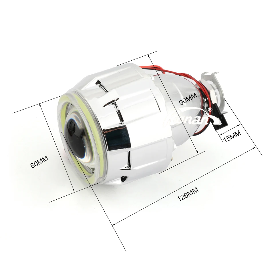 2.5 Bi-Xenon H1 projector lens car headlight DRL 70mm COB led angel eyes white H4 H7 base motorcycle headlight car styling