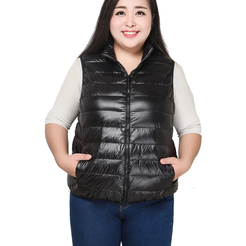 6XL Super big Obese white duck down vests  women vests winter Ultra obese men sleeveless Jacket lovers keep warm Waistcoat