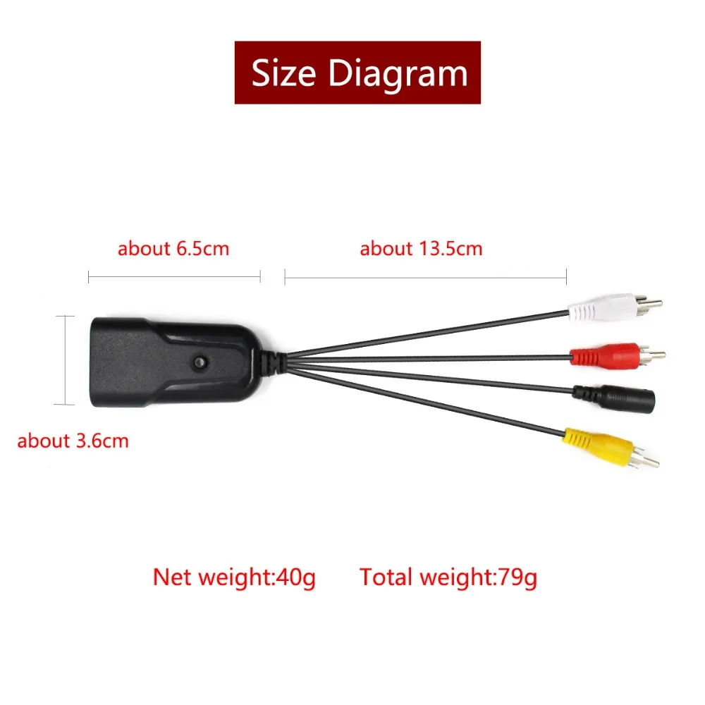 Mini 1080P Composite AV RCA to HDMI  Video Converter Adapter Full HD 720/1080p UP Scaler AV2HDMI for HDTV Standard TV