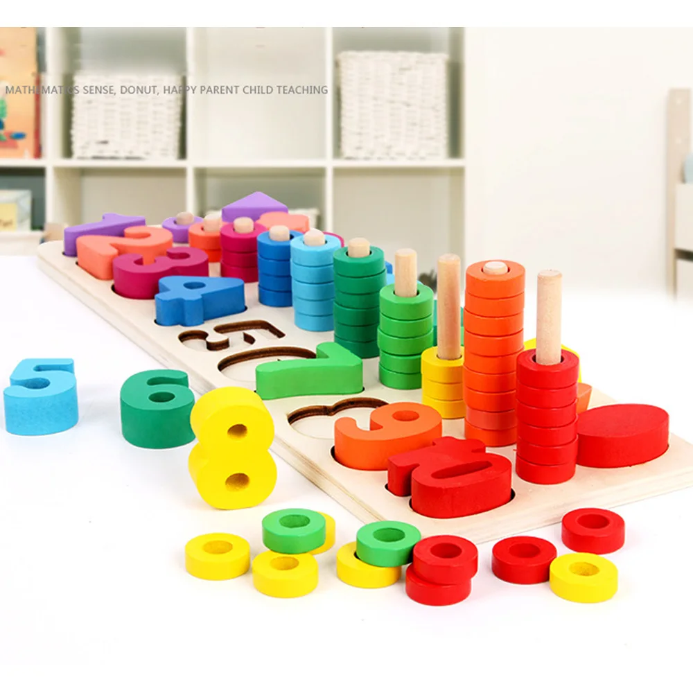 Vorschule Holz Montessori Spielzeug Zählen Geometrische Form Kognition Spiel Baby Frühe Bildung Lehrmittel Math Spielzeug Für Kinder