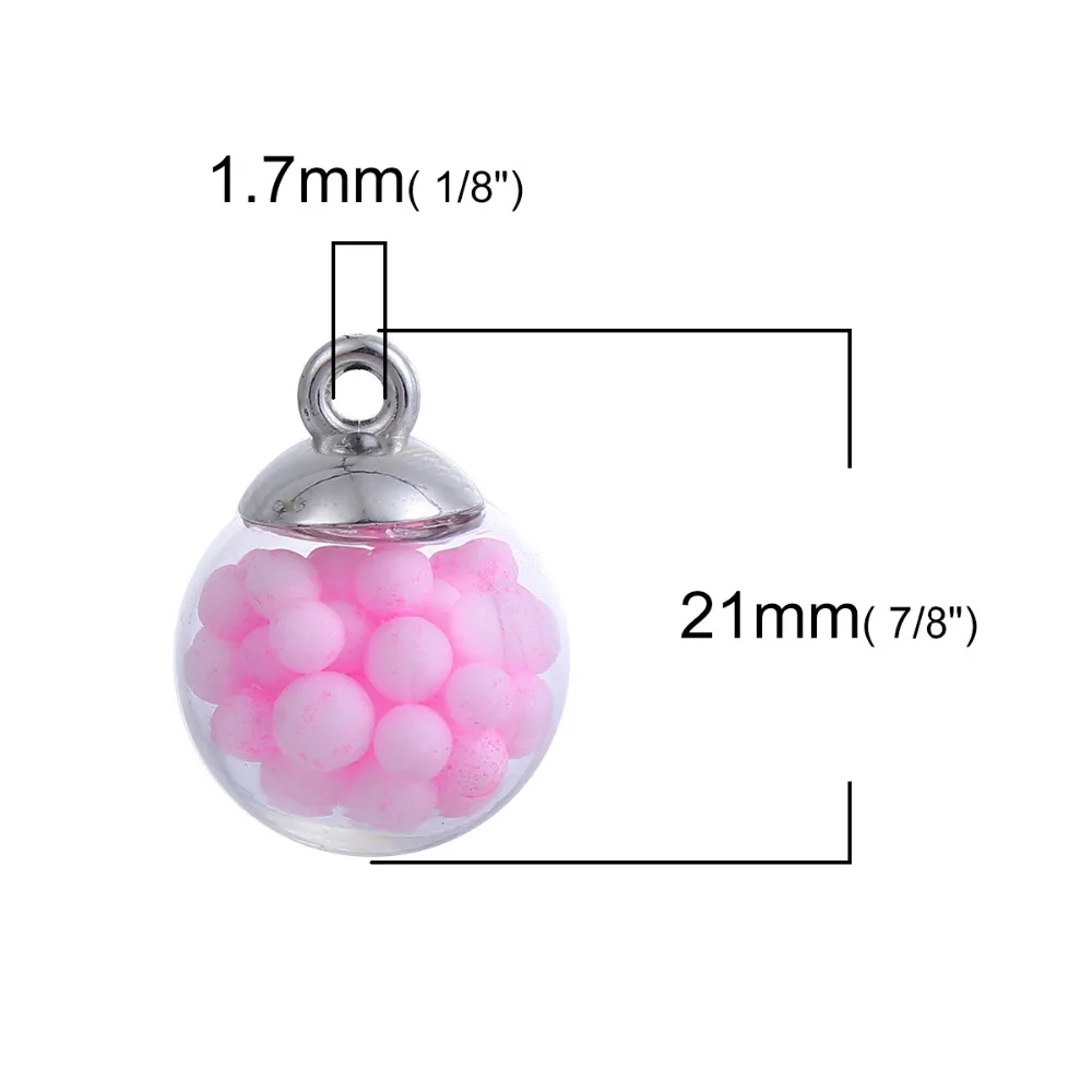 DoreenBeads Transparent Ball Foam Bubble Charms Pendant Glass Round Jewelry Accessories 21mm( 7/8