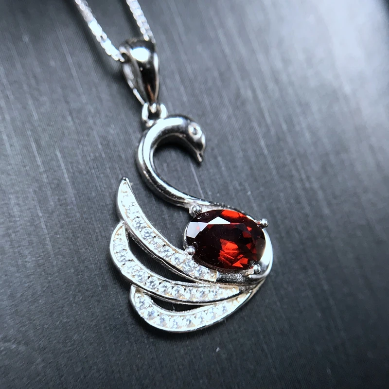 Special promotion of Natural Garnet Necklace 925 silver cartoon style ladies special