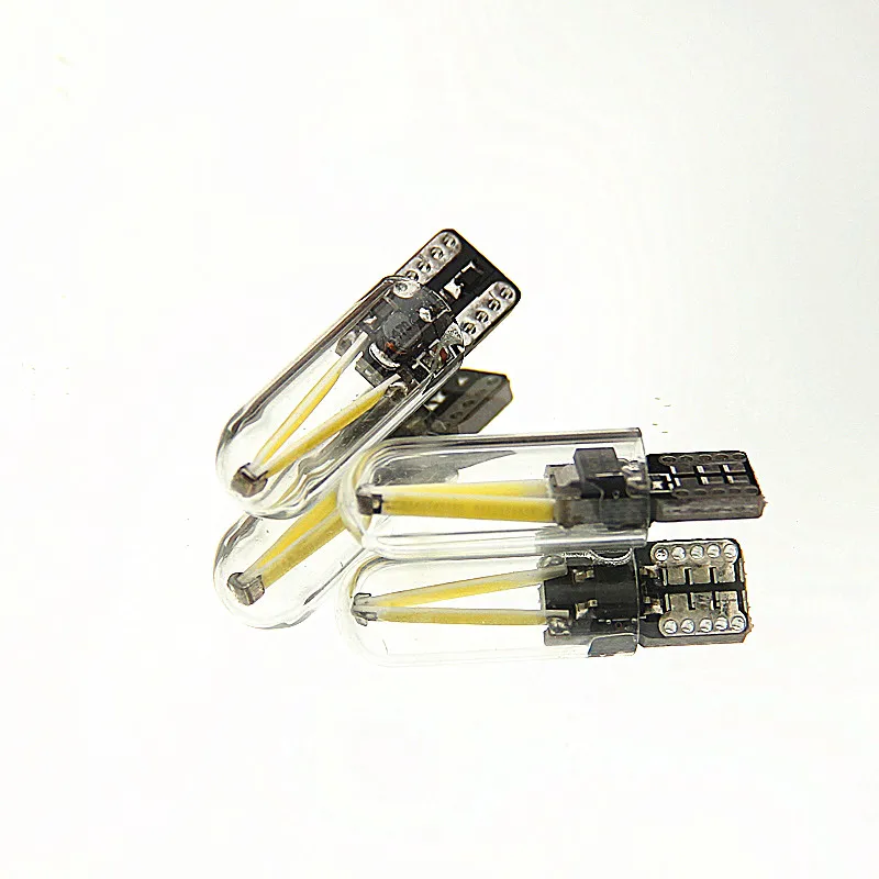 2pcs T10 194 168 W5W COB LED Long Lifespan Low Consumption High Power CANBUS Silica Bright Glass License Light Bulbs 12V