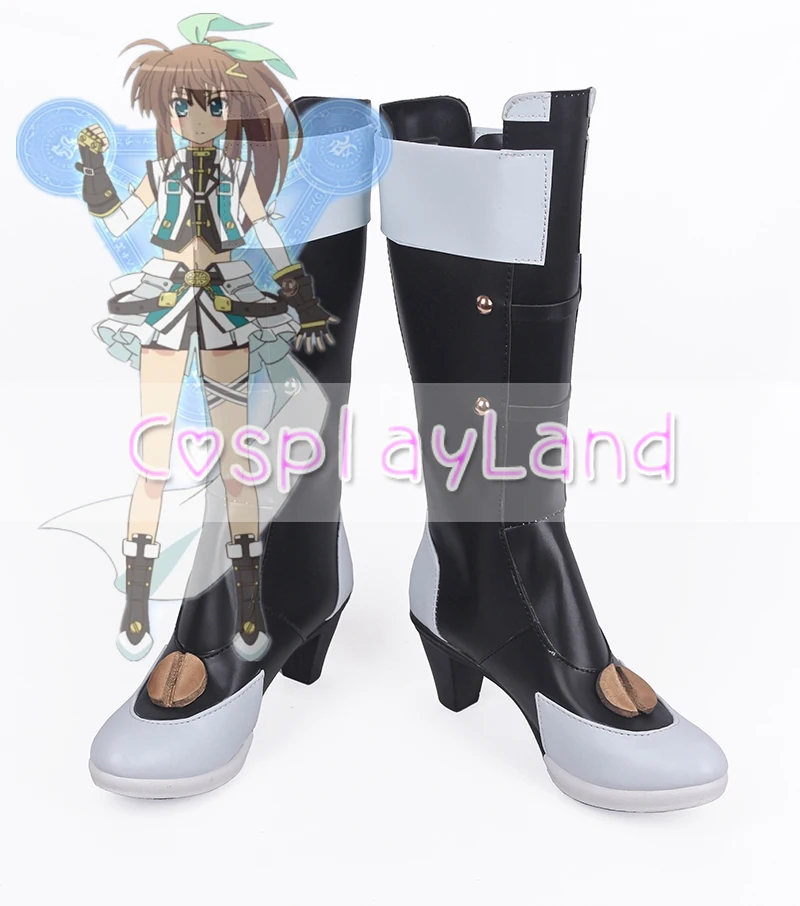 ¡Mágica chica lírica Nanoha ViVid Strike! Fuuka-Botas de Cosplay para mujer adulta, zapatos de tacón alto hechos a medida, accesorios