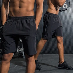 Pantalones cortos de LICRA para hombre, Shorts de secado rápido para correr, entrenamiento, culturismo, gimnasio, deportes de malla, trotar, tenis de bolsillo