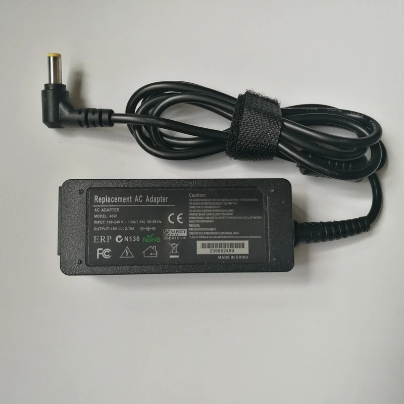 AC Adapter 19V 2.15A 5.5*1.7mm Charger for Acer D255 D260 D257 D271 Aspire One 521 522 533 725 AOD255E AOD255 AOA110-1295