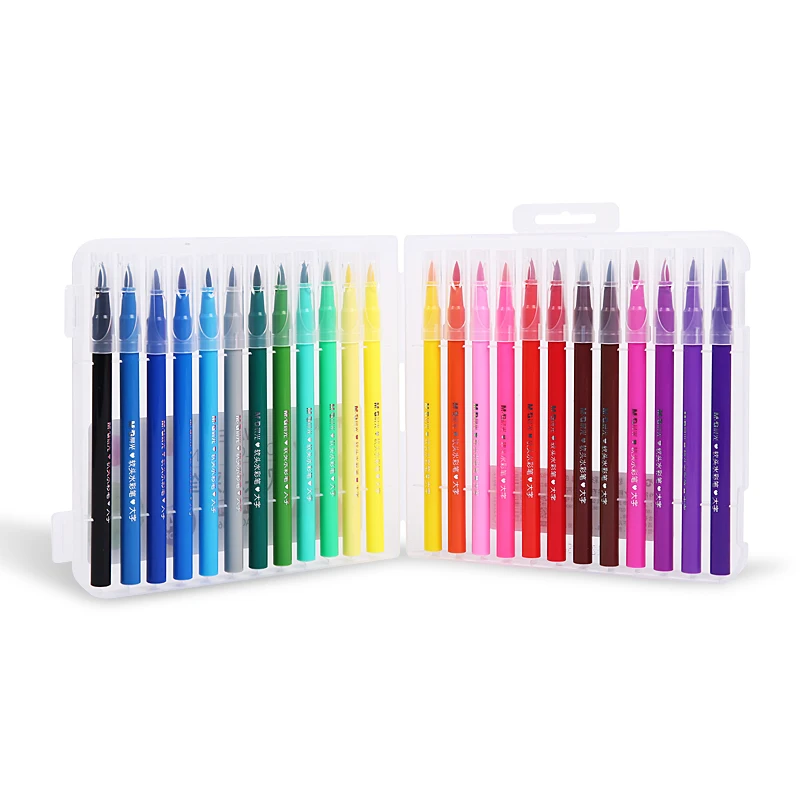 M&G  Stationery set watercolor pen non-toxic soft head children brush 12/18/24 color ACP92167