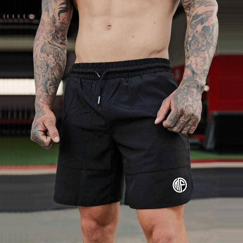 Pantalones cortos deportivos de verano para hombre, Shorts deportivos de retazos para correr, entrenamiento de secado rápido, gimnasio