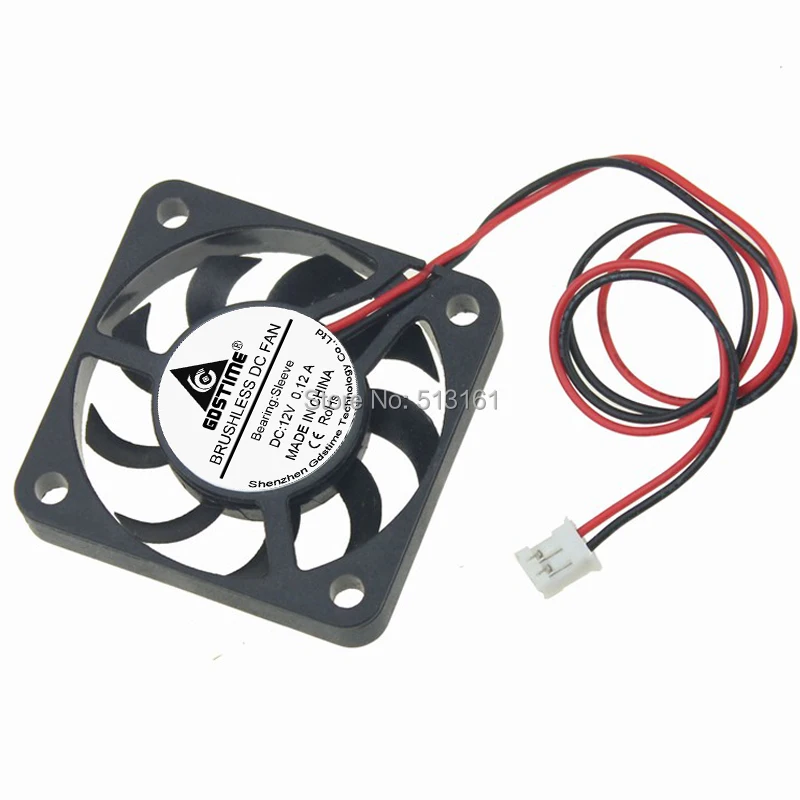 5Pcs Gdstime 12V Fan 40mm 40x40x7mm 2Pin Computer PC Heatsink Cooler Cooling Fans