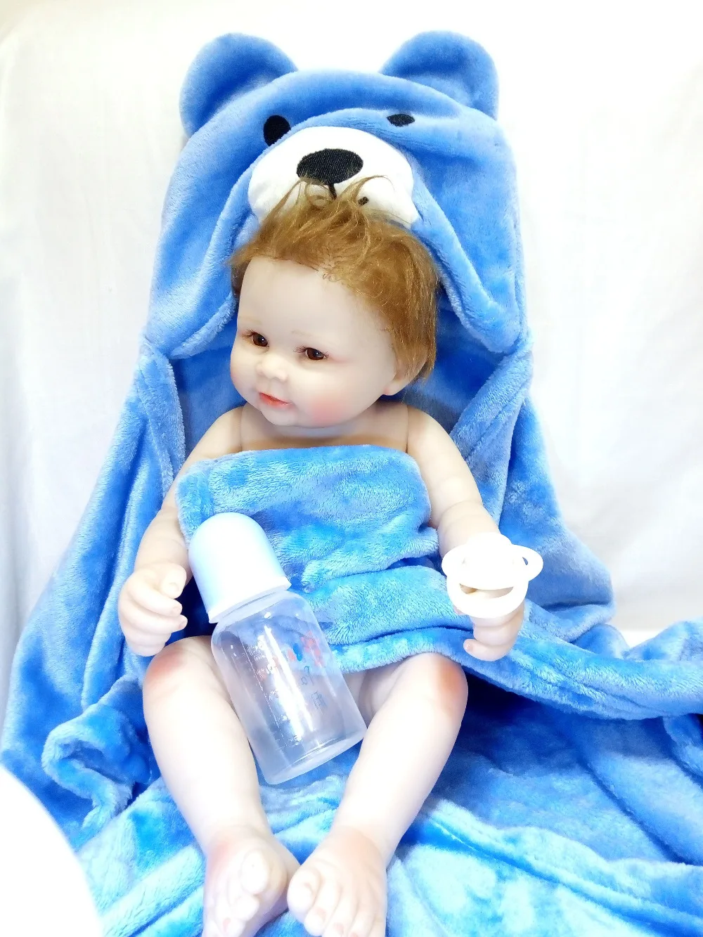 

20 inch Full Silicone Body Baby Doll Smile Baby Doll Toys 50 cm Bebe All Vinyl Realistic Reborn Dolls For Kits Beth Toys