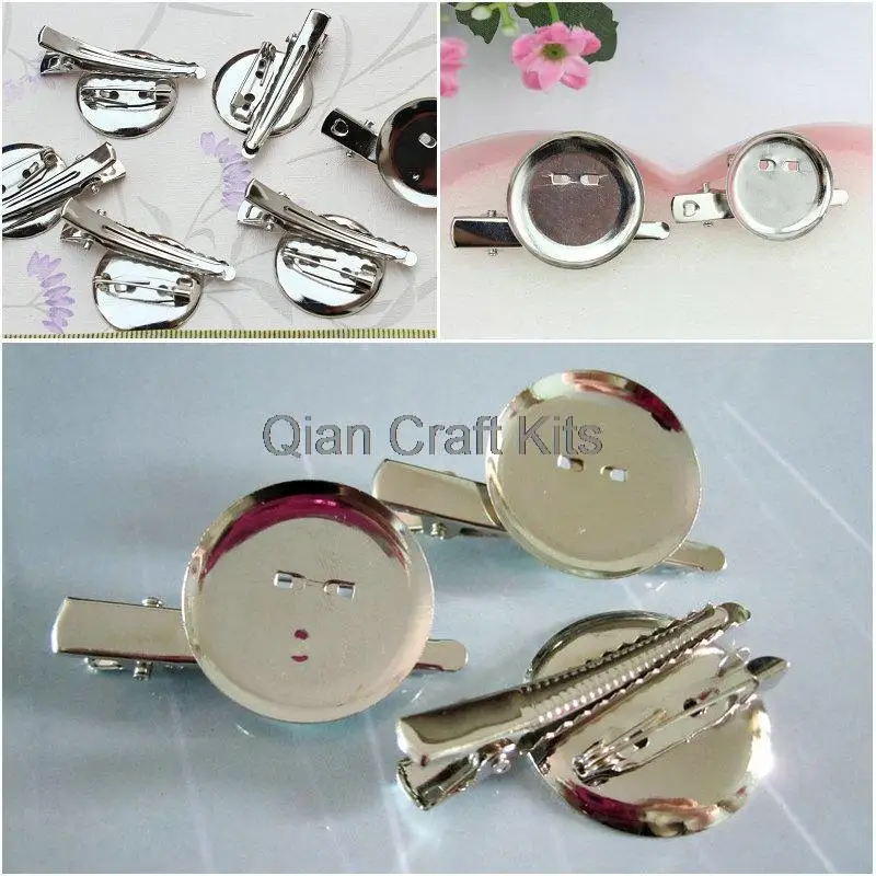 150pcs mix sizes 20mm-30mm glue Brooch Pin hair Clips with brooch Combo Glue Pad- Alligator Clips Brooch Pins