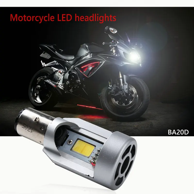 BA20D/H4 Led Motorcycle Moped Scooter Light Bulb 6500k LED 20w for ktm headlight cafe racer suzuki Moto Accessories For Harl