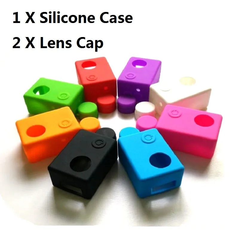 Clownfish Soft Silicone Camera Protective Case Bag for SJCAM SJ4000/SJ5000 SJ7000 C30 EKEN H9 Lens Cap lens Cover Action Camera