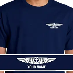 Custom Your Name Aeroclassic Personalised Pilots Wings Flight T-Shirt Men 2019 Funny Cotton Top Tees Short Sleeve Printing Shirt