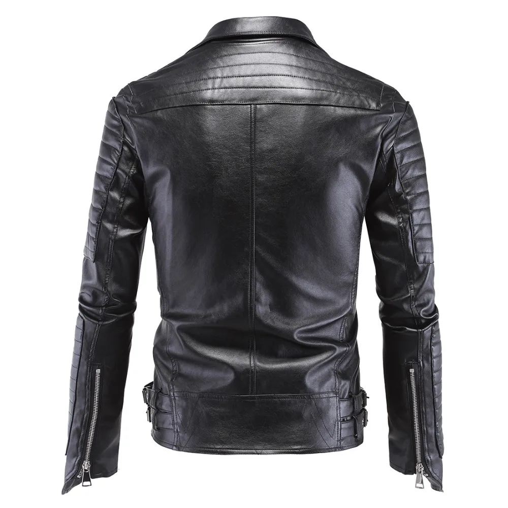 German Designer Skull Rivet Studded Punk Rock Black Biker Leather Motorcycle Jackets Men Plus Size 4XL 5XL