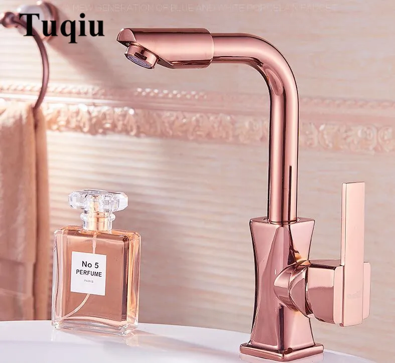 Basin Faucets  Rose Gold/Gold/Chrome Bathroom Sink Faucets Single Handle Hot Cold Wash Mixer Water Tap WC Cock Torneira Banheiro