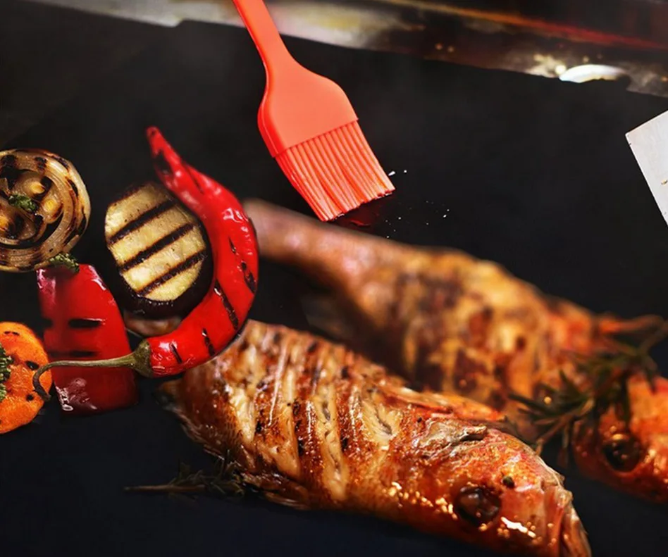 Nuovo resistente al calore BBQ Grill Mat rame Bakeware Mat Barbecue arrosto foglio portatile facile da pulire Grill Pad BBQ strumento prezzo di fabbrica