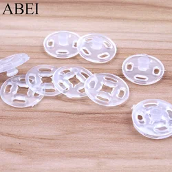 11/13mm 100 Set di Plastica Trasparente Con Bottone A Pressione In Plastica Snap Fasteners Premere Abbigliamento Accessori di Cucito FAI Da TE Ornamenti Fatti A Mano