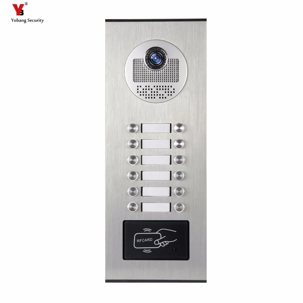 

Yobang Security 12 Units Apartment Video Intercom Video Door Phone Outdoor DoorBell IR Camera With Night Vision Can Reader Card